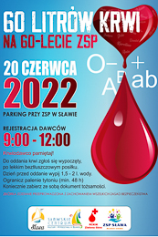 Plakat informujący o akcji oddawania krwi
